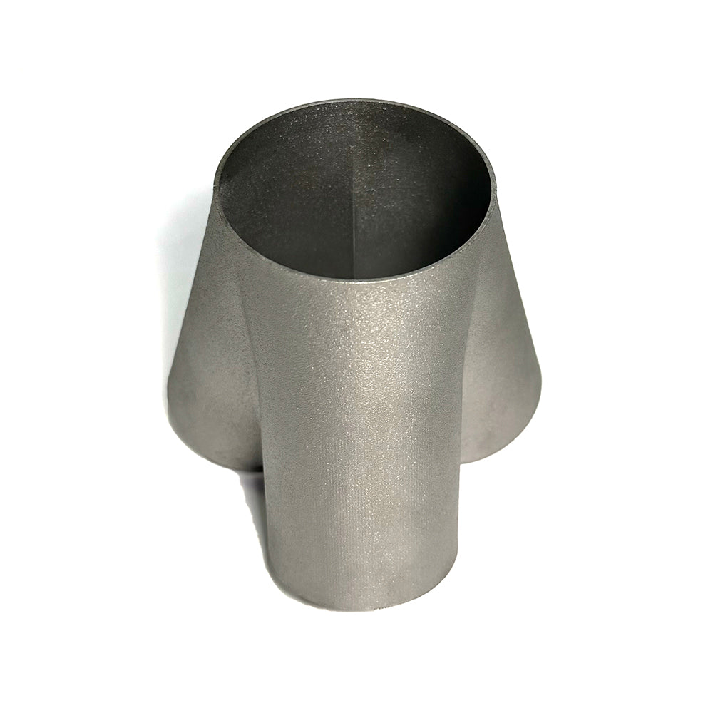 3D Printed INC 625 3-1 Merge Collector - 1.75" Primaries to 2.25" Outlet - Butt Weld - 17° Splay Type