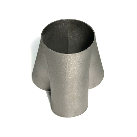 3D Printed INC 625 3-1 Merge Collector - 1.75" Primaries to 2.25" Outlet - Butt Weld - 17° Splay Type