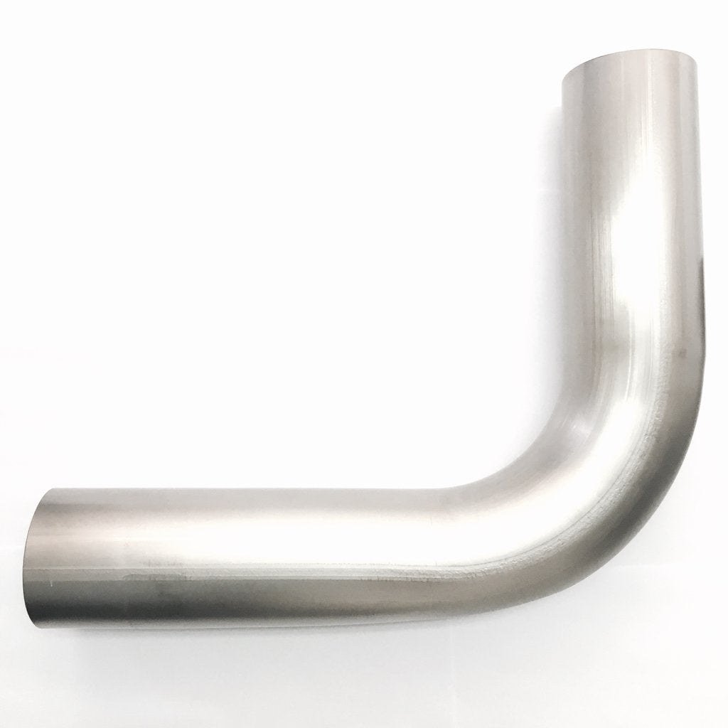 2.5″ Titanium 90° Mandrel Bend – 1.5D Radius – 1.2mm/.047" Wall - 6.5"/ 8" Leg Lengths