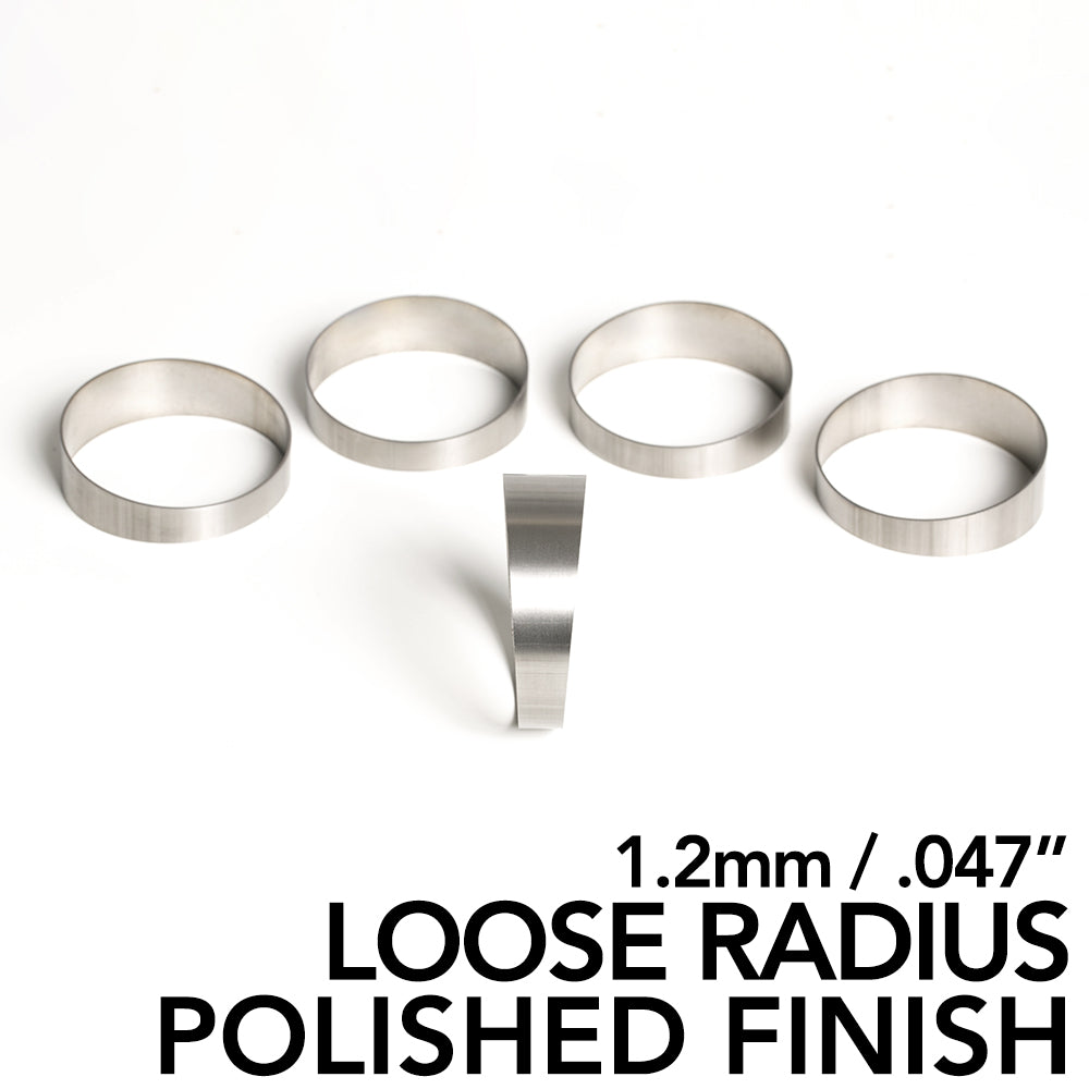 Titanium Pie Cut (POLISHED) - Loose Radius - 1.2mm/.047" - 5 Pack (45° Total)