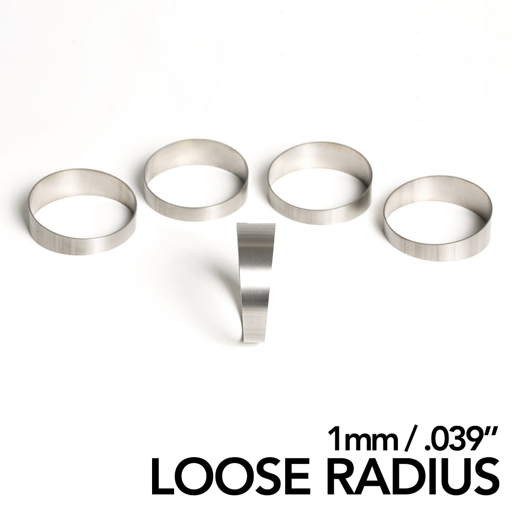 Titanium Pie Cut - Loose Radius - 1mm/.039" - 5 Pack (45° Total)