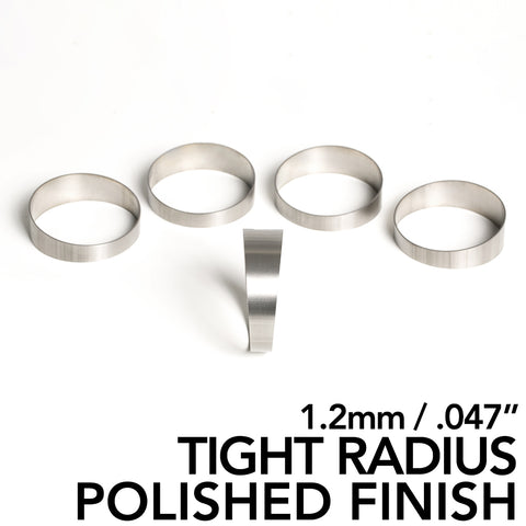 Titanium Pie Cut (POLISHED) - Tight Radius - 1.2mm/.047" - 5 Pack (45° Total)