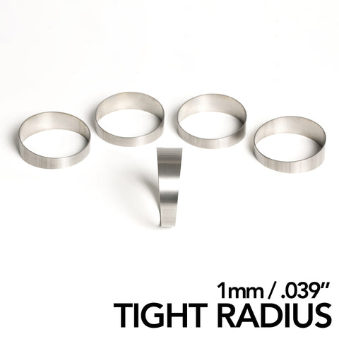 Titanium Pie Cut - Tight Radius - 1mm/.039" - 5 Pack (45° Total)
